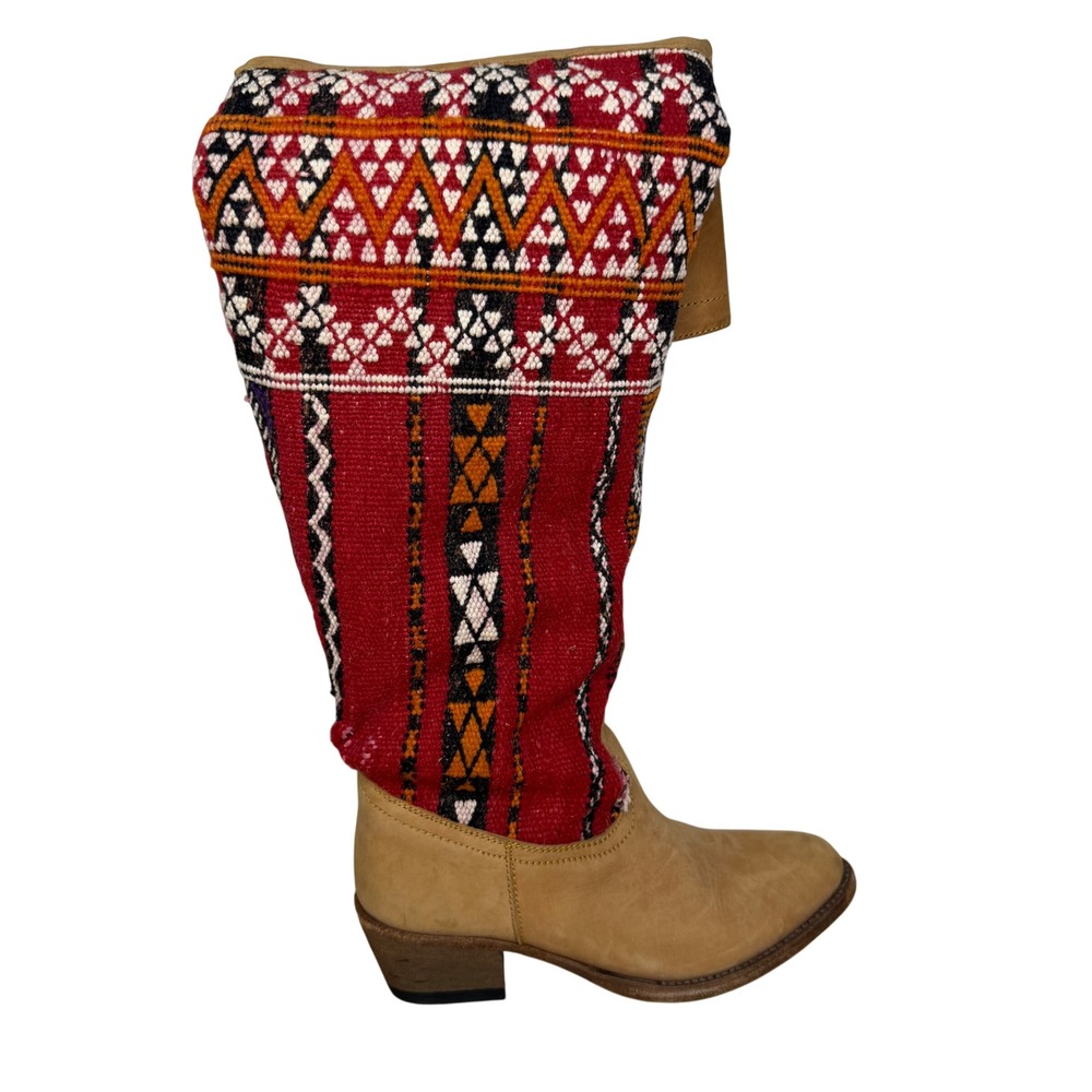Cobra Society Riding Boots Zeus Women US 6.5 IT 37 Leather Wool Southwestern Red